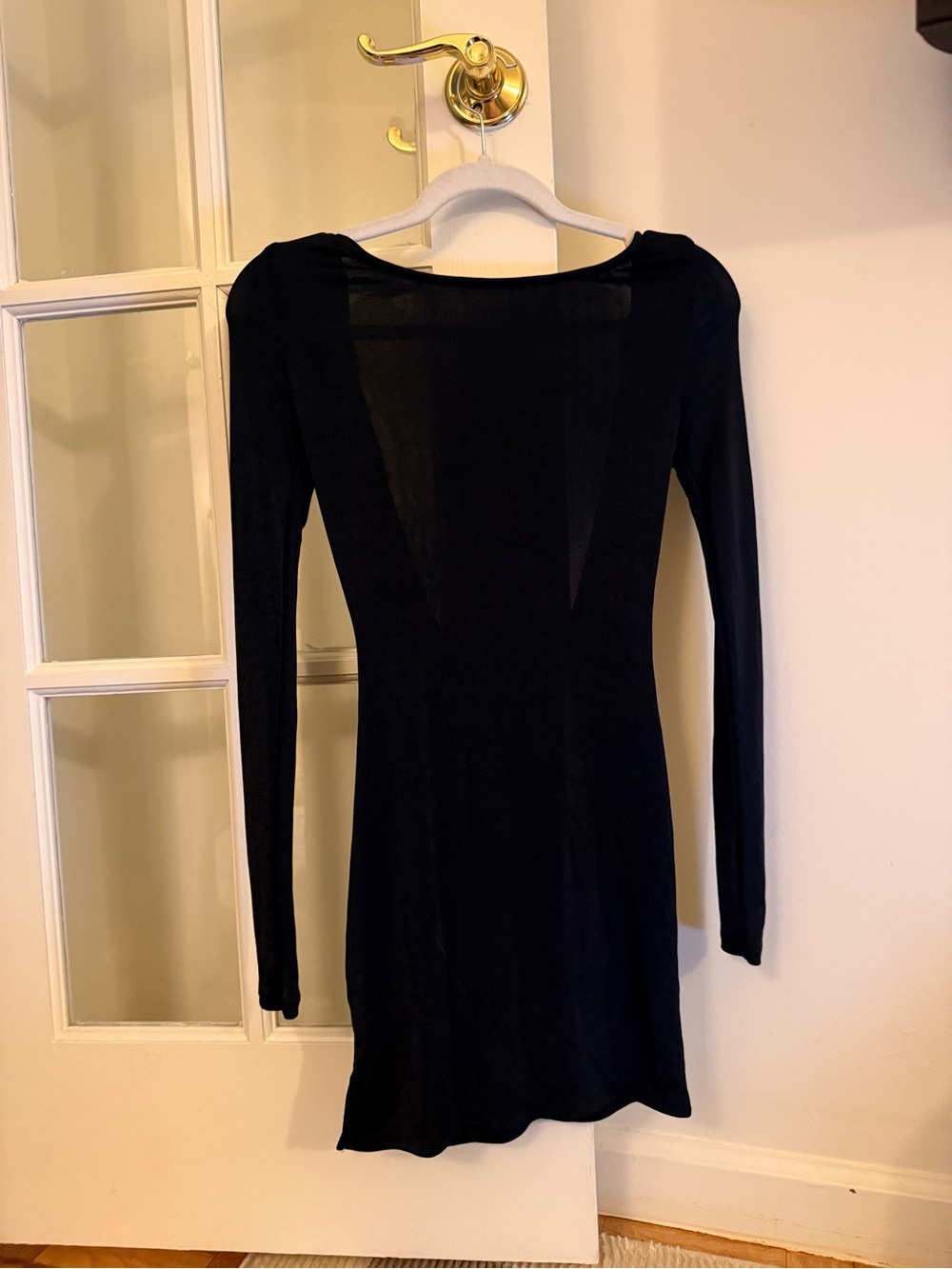 Free People Black Long-Sleeve Open Back Dress - Picture 1 of 3